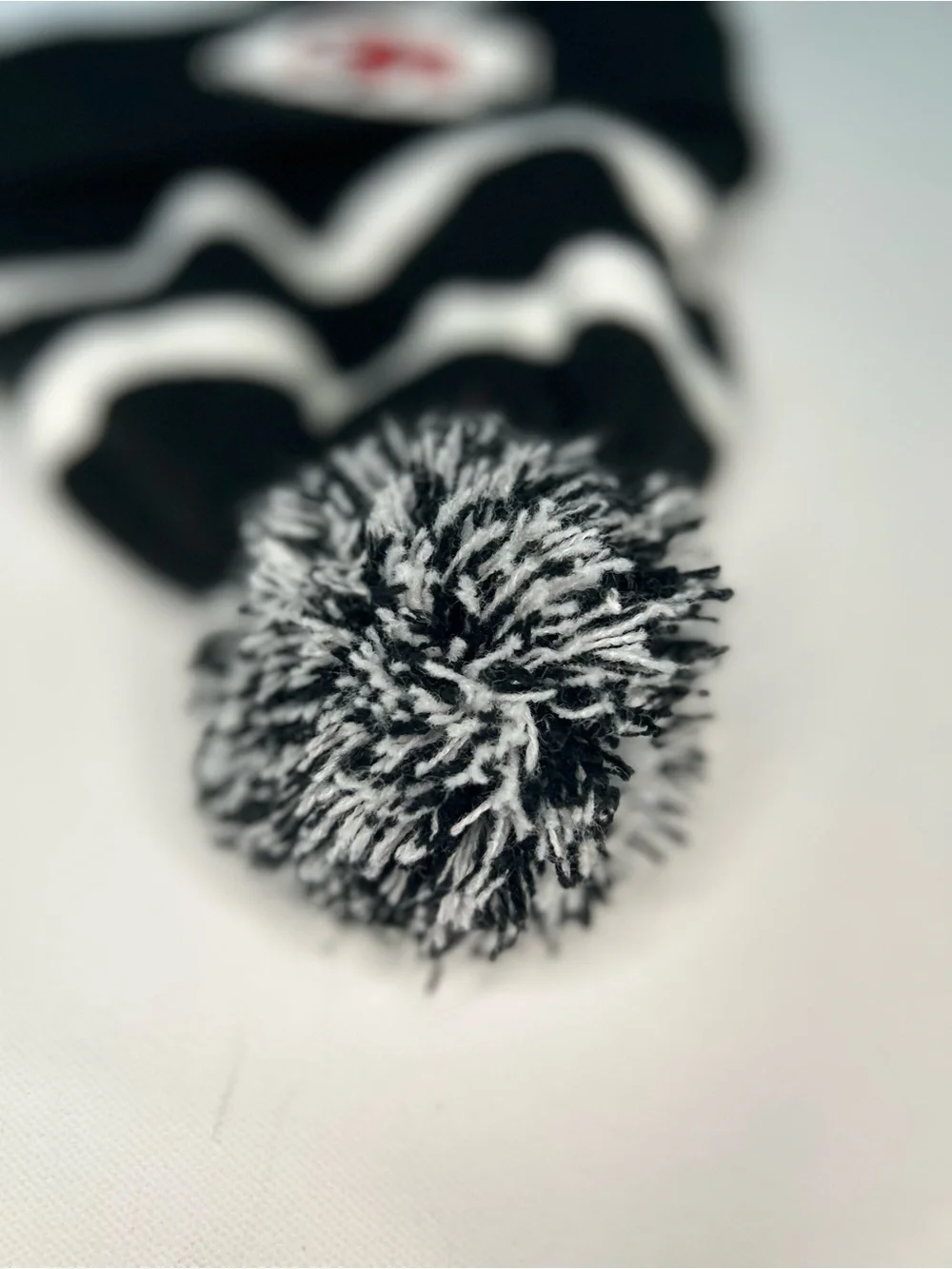 Kansas City Chiefs New Era Black White Stripe Cuff Pom Knit Beanie Hat NFL